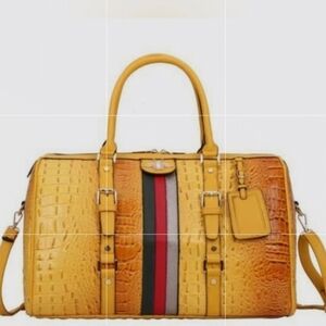 Croc-Embossed Travel Bag